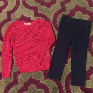 Toddler Girl’s LOT H&M Sweater, Gymboree Jeggings